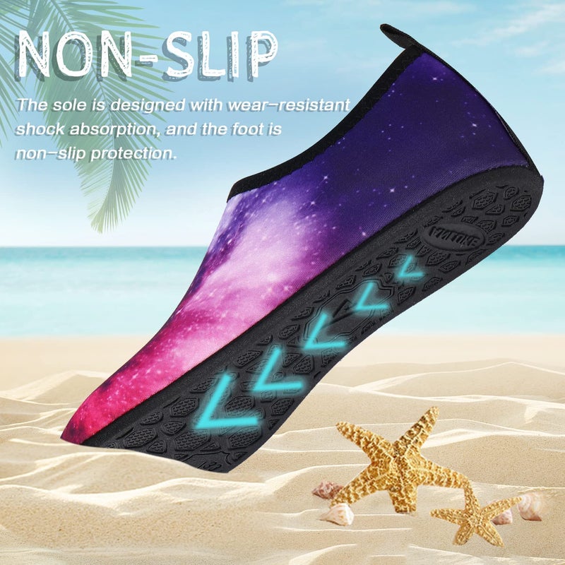 ANLUKE Water Shoes Barefoot Aqua Yoga Socks Quick-Dry Beach Swim Surf Shoes for Women Men Purple 40/41 - Image 2